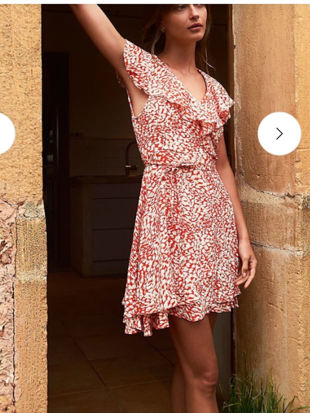 Free People Rent French Quarter Ruffle Wrap Mini Dress - Picture 5 of 7
